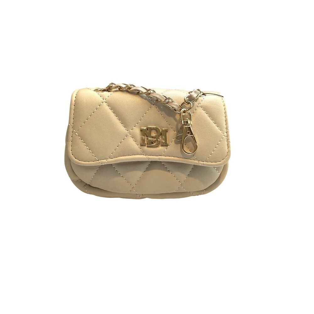NWT Badgley Mischka Mini Purse Cream Vegan Leather Crossbody Strap $49 [jb]